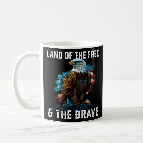 Land Of The Free And The Brave American Bald Eagle Coffee Mug