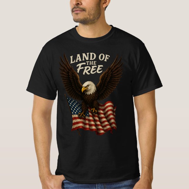 Land of the Free Bald Eagle T-Shirt (Front)