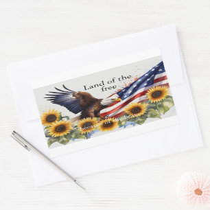 Land Of The Free Because Of The Brave 4th Of July Rectangular Sticker