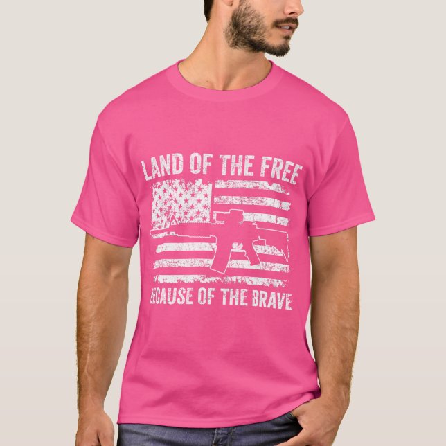 Land Of The Free Because Of The Brave - American G T-Shirt (Front)