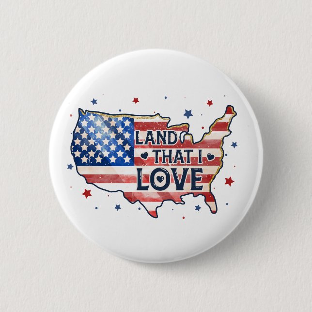 Land of the Free Because of the brave Button (Front)