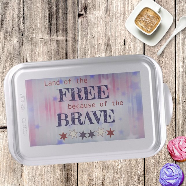 Land of the Free Because of the Brave Cake Pan (cake pan patriotic top design)