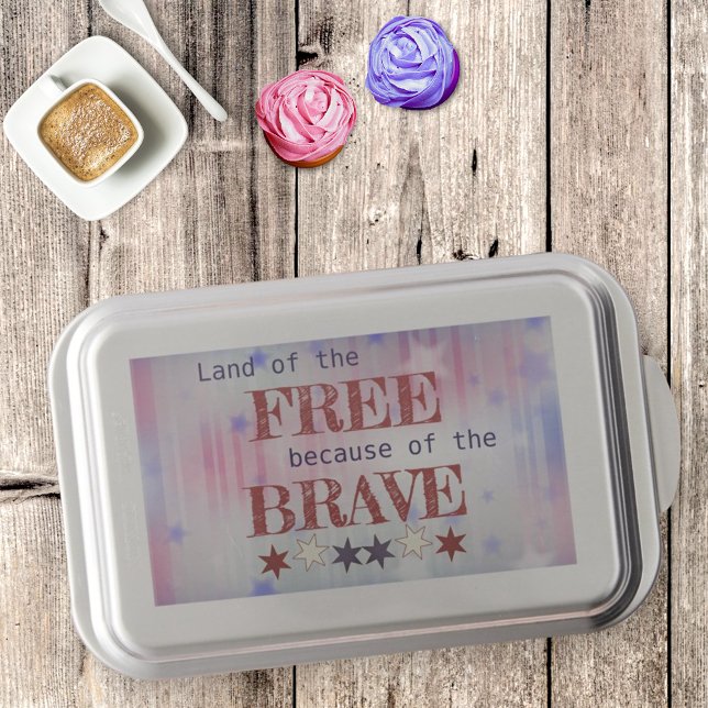 Land of the Free Because of the Brave Cake Pan (cake pan top design)