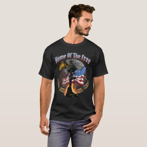 Land of the Free Because of the Brave Fourth July T_Shirt