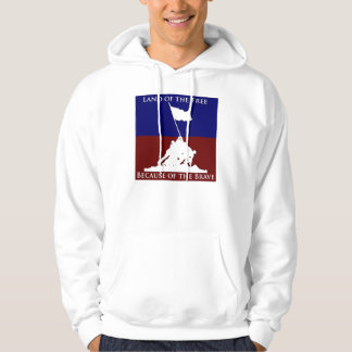 Land of the Free Because of the Brave: Iwo Jima Hoodie