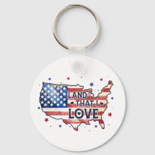 Land of the Free Because of the brave Keychain