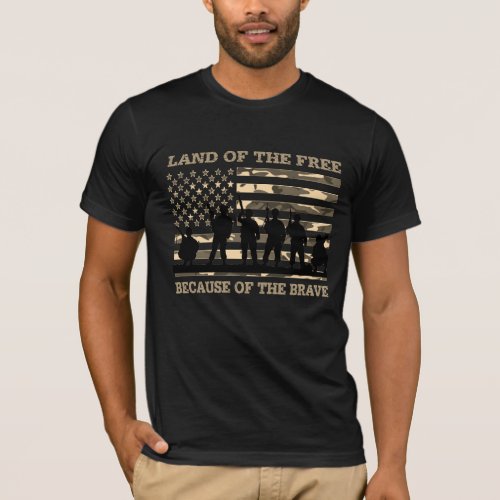 Land Of the Free Because of The Brave Patriotic T_Shirt