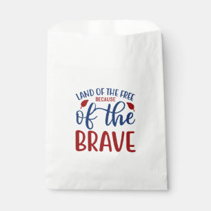Land of the Free Because of the Brave Red Blue Favor Bag