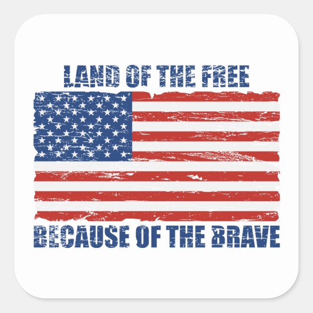 home of the free because of the brave fabric panel