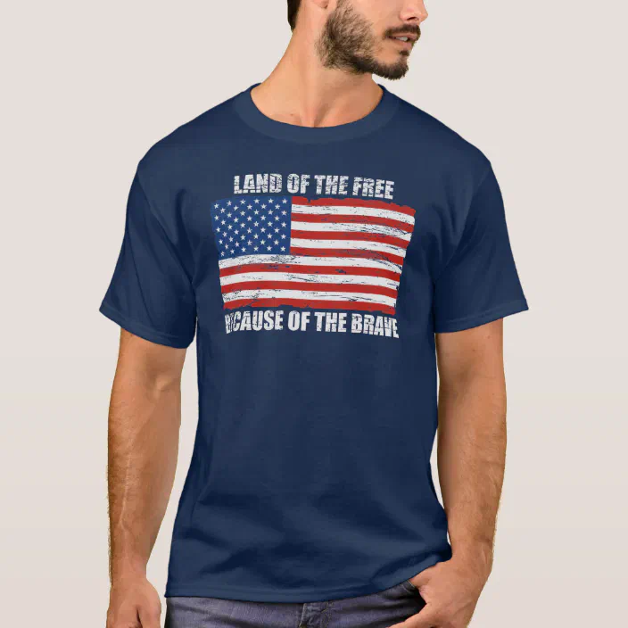 United States Land of The Free Country Patriotic Flag  Retro Sport T-shirt 