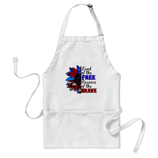 Land Of The Free Because Of The Brave - USA Patrio Adult Apron (Front)
