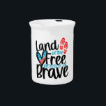 Land of the free  beverage pitcher<br><div class="desc">Land of the free beverage pitcher
Home & Living > Kitchen & Dining > Drinkware > Pitchers</div>