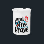 Land of the free  beverage pitcher<br><div class="desc">Land of the free beverage pitcher
Home & Living > Kitchen & Dining > Drinkware > Pitchers</div>