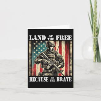 Land Of The Free Brave Military Veterans Day Memor Card