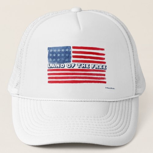 Land of the Free Cap USA America Flag Trucker Hat