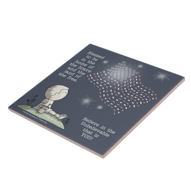 Land of the Free Ceramic Tile (Side)