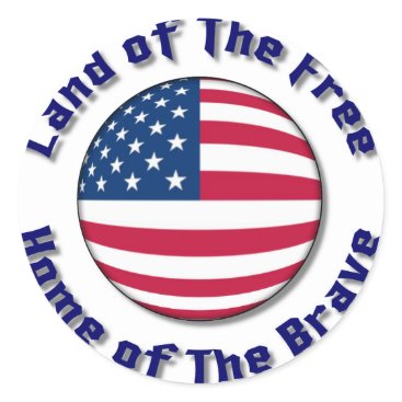 Land of The Free Classic Round Sticker Land of The Free Classic Round Sticker