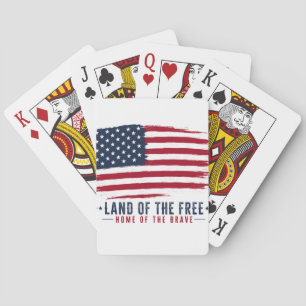 Land of the Free Home of the Brave Patriotic USA Poker Cards