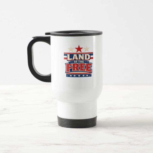 Land of the Free Patriotic Coffee Mug (Left)