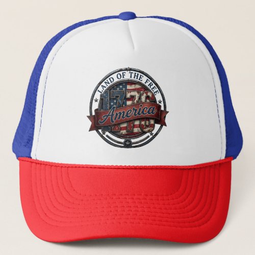 Land of the Free Patriotic Trucker Hat