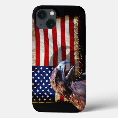 Land of the Free Patriotic US Flag and Eagle iPhone 13 Case