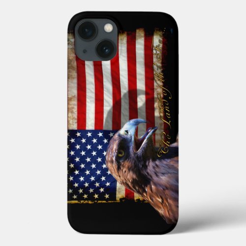 Land of the Free Patriotic US Flag and Eagle iPhone 13 Case