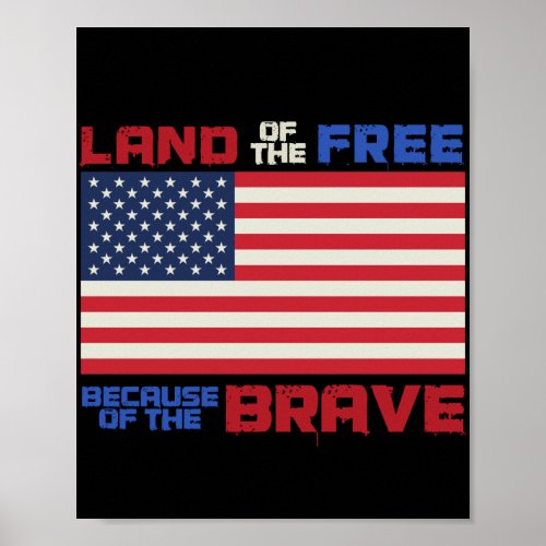 Land of the free Patriotic USA 4th Of July Poster
