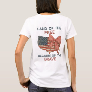Land of the Free Shirt Patriotic USA Bow Tee