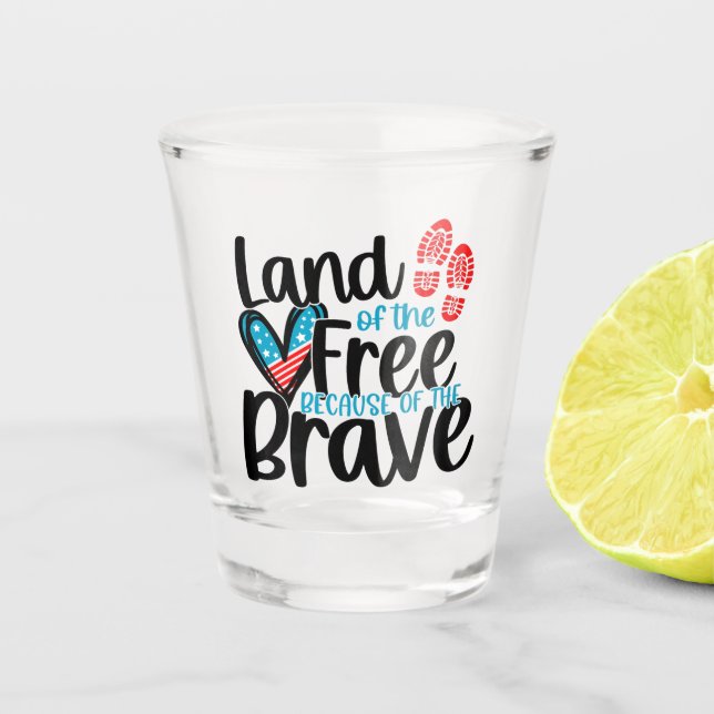 Land of the free  shot glass (Front)