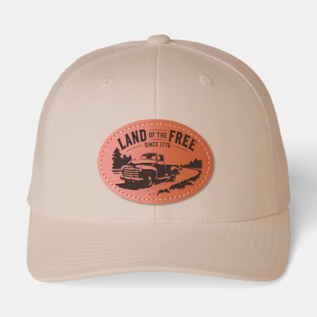 Land of the Free Since 1776 Leather Patch Hat (Front)