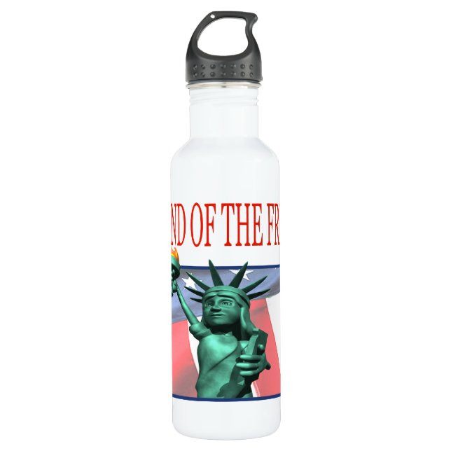 Land Of The Free Stainless Steel Water Bottle (Front)