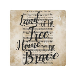 Land of the Free Star-Spangled Banner Metal Print