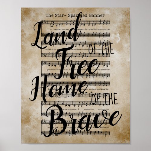 Land of the Free Star-Spangled Banner Poster