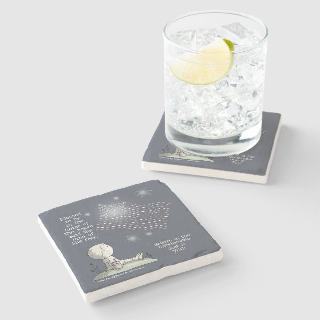 Land of the Free Stone Coaster (Side)