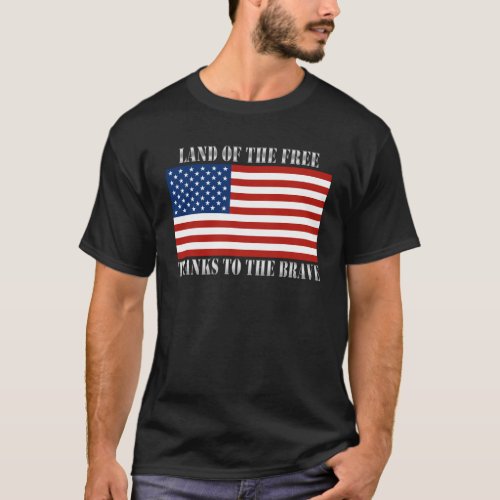 Land Of The Free Thanks To The Brave US Flag T_Shirt