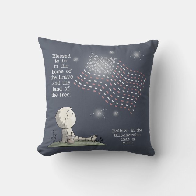 Land of the Free Throw Pillow (Front)