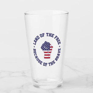 Land of the free USA Flag Patriotic Glass