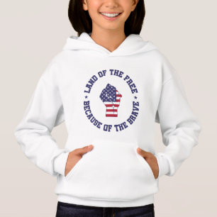 Land of the free USA Flag Patriotic Hoodie