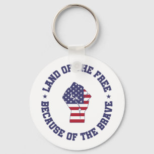 Land of the free USA Flag Patriotic  Keychain
