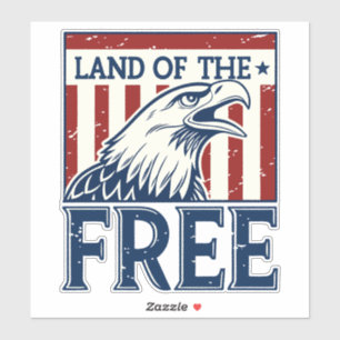 Land of the Free – Vintage USA Eagle Graphic Sticker