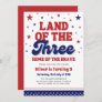 Land of the Three 4th July Patriotic 3rd Birthday Invitation