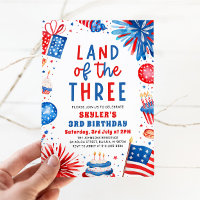 Land of the Three 4th July Patriotic 3rd Birthday 