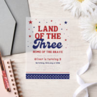 Land of the Three 4th July Patriotic 3rd Birthday