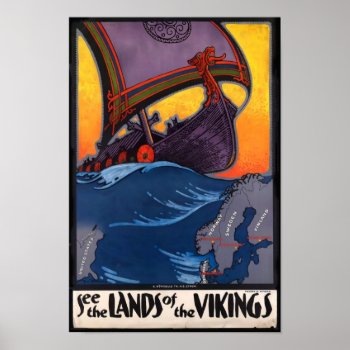 Land Of The Vikings Vintage Poster by AntiquePosters at Zazzle