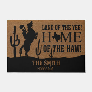 Land Of The Yee, Home Of The Haw Personalized Doormat