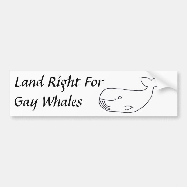 Land Rights For Gay Whales Bumper Sticker (Front)