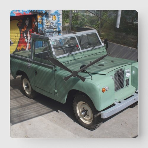 Land Rover Series II SWB Square Wall Clock