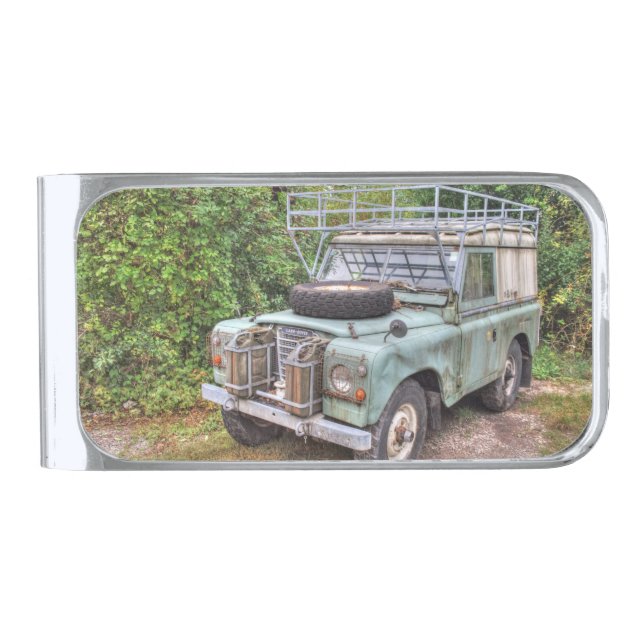 Land Rover Series III 109 Silver Finish Money Clip (Front)
