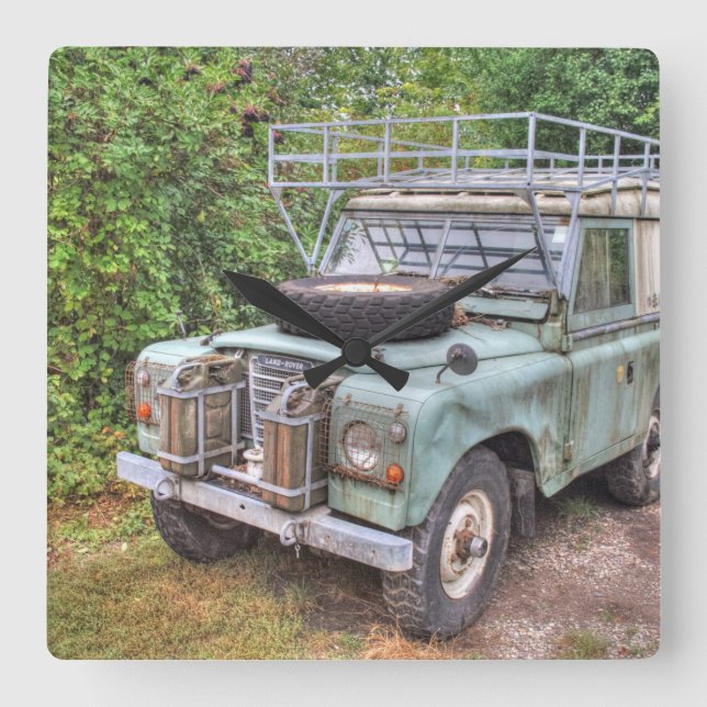 Land Rover Series III 109 Square Wall Clock (Front)