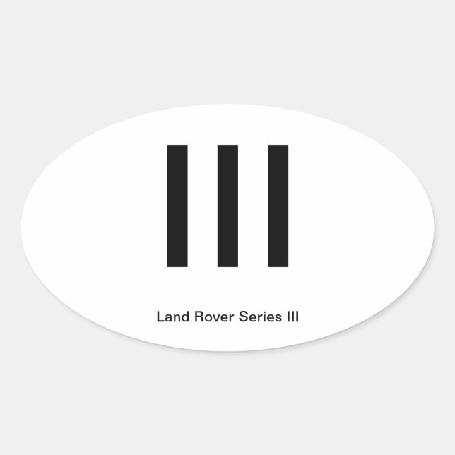 Land Rover Series III oval Sticker (Front)